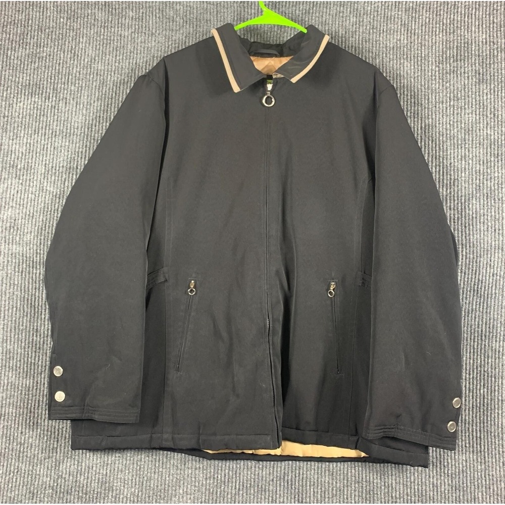 Weather Tamer Jacket Womens Extra Large‎ Black Lined Full Zip Pockets Collared